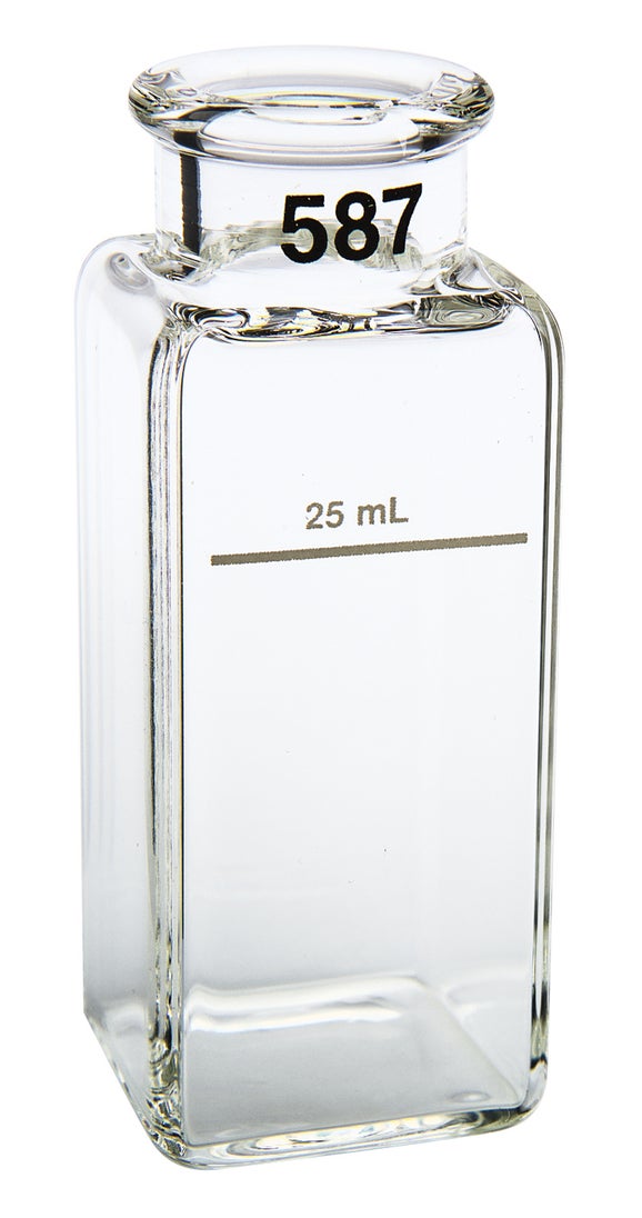 Rektangulær kuvette, 1"x1", 25 ml, glas (2 stk)