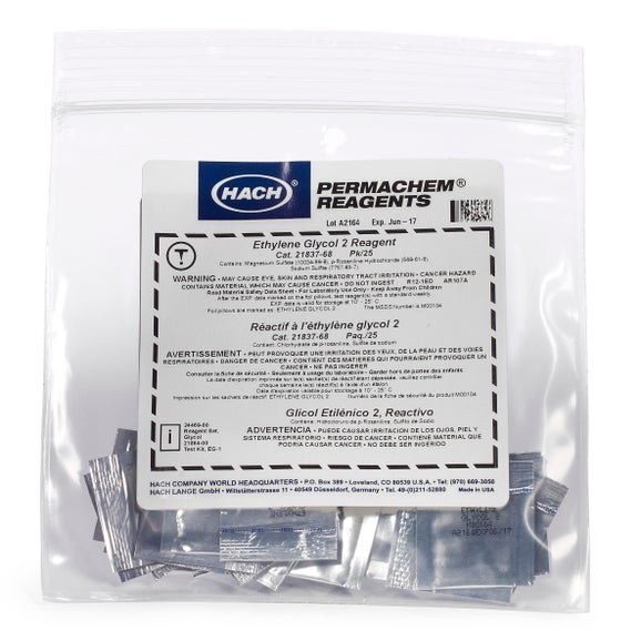 Test reagent 2, glycol, powder pillows, pk/25