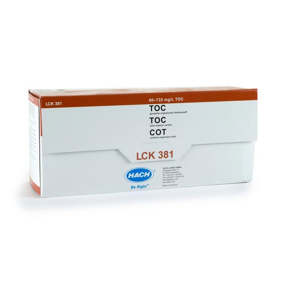 TOC kuvettetest (differencemetode) 60 - 735 mg/L C